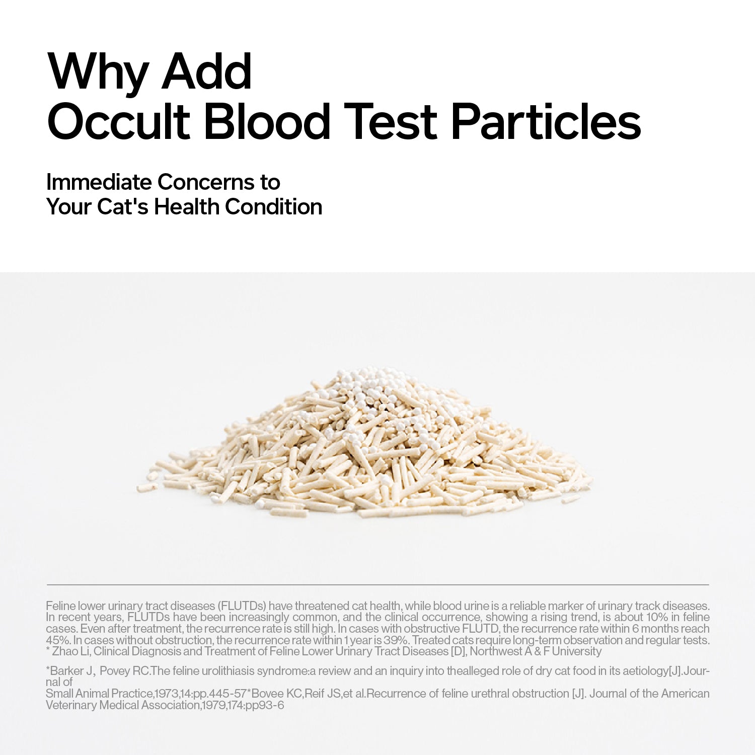 Tofu Cat Litter with Occult Blood Test Particles