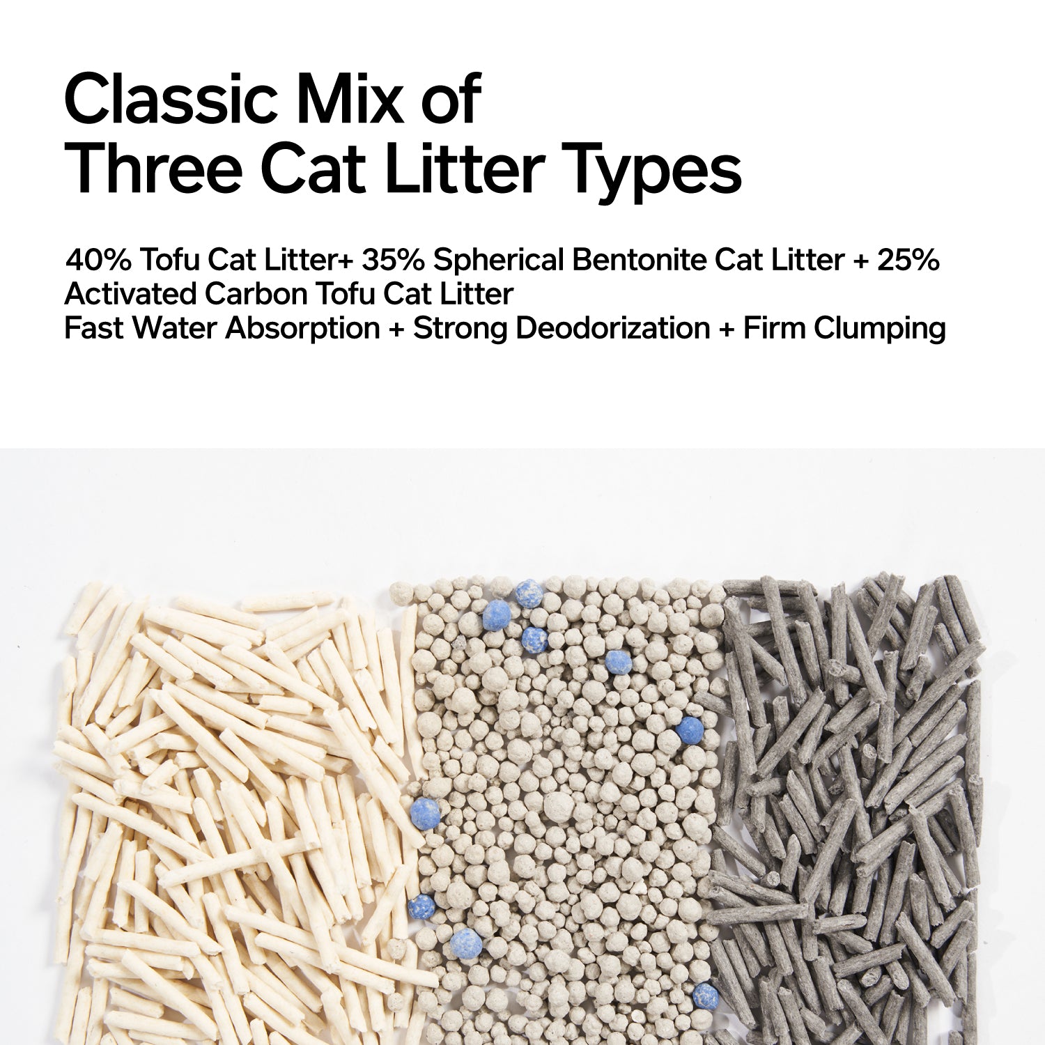 3 in 1 Blend Cat Litter Tofu Spherical Bentonite Clay Activated Car pidan